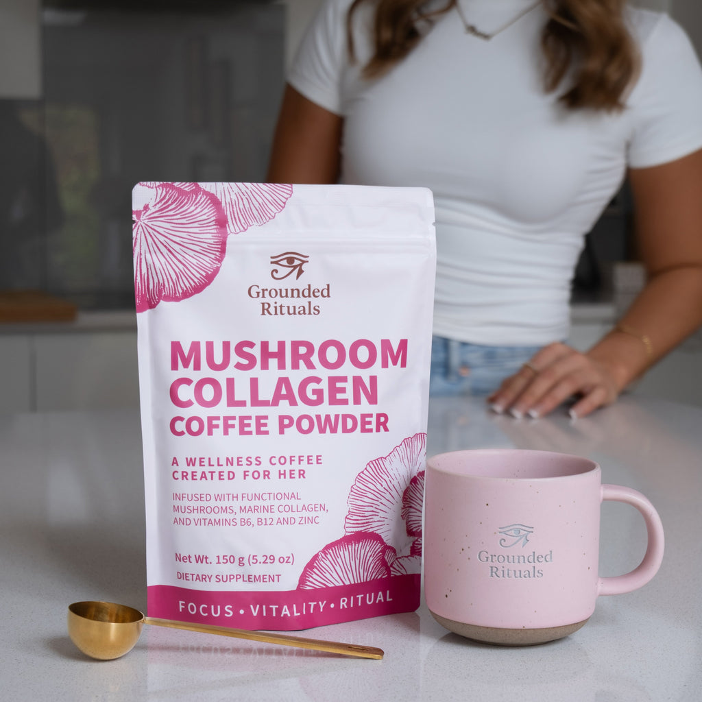 Mushroom Collagen Coffee - Infused with Functional Mushrooms, Marine Collagen and Vitamins B6,B12 & Zinc